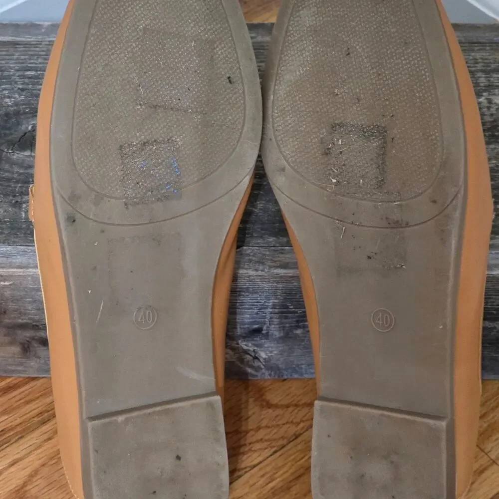 London Rag Tan Horsebit Loafers Pointed Toe Flat Slip On Shoes Size 9-9.5